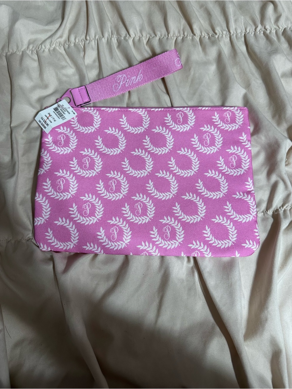 New Pink Victoria secrets Patterned Wristlet Pouch - Pink